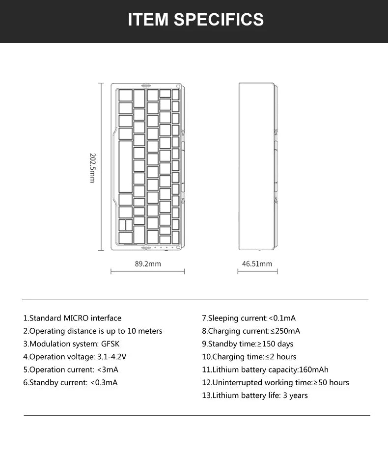 Foldable Bluetooth Keyboard